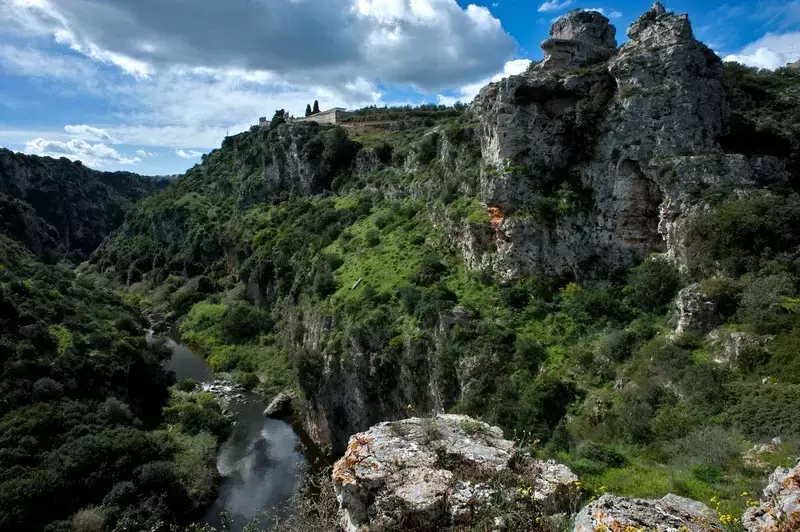 La gravina di Castellaneta tra le rocce e la vegetazione