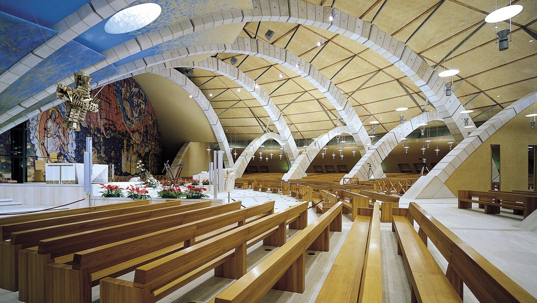 Interno della chiesa di San Pio da Pietrelcina di Renzo Piano a San Giovanni Rotondo